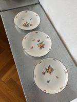 3 Nymphenburg Porzellan fine Tassen Teller ´Korb`